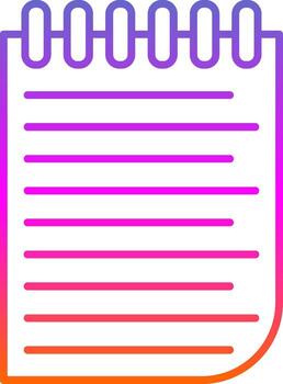 icono de gradiente de línea de nota vector