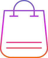 icono de gradiente de línea de bolsa de compras vector