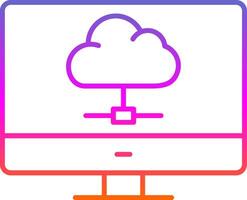 Computing Line Gradient Icon vector