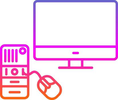 Computing Line Gradient Icon vector