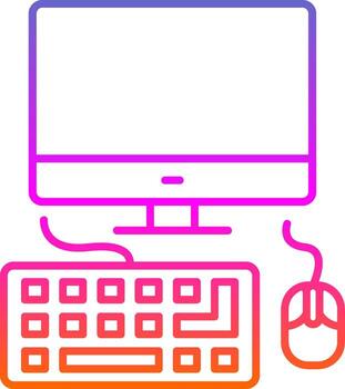 Computing Line Gradient Icon vector