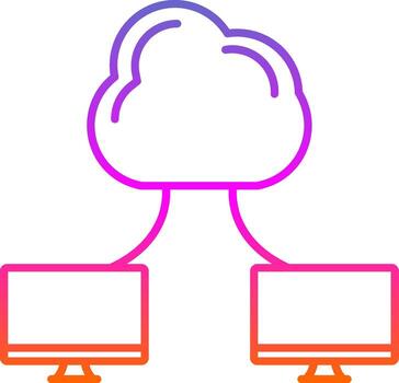Cloud Computing Line Gradient Icon vector