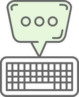 teclado verde ligero relleno icono vector