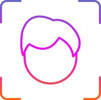 Face Scan Line Gradient Icon vector