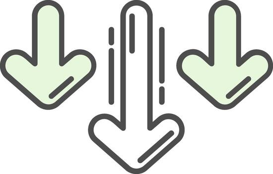 Decrease Green Light Fillay Icon vector