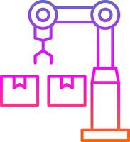 industrial robot línea degradado icono vector