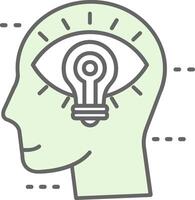 Visualization Green Light Fillay Icon vector