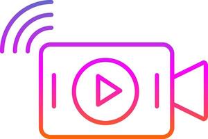 Live Stream Line Gradient Icon vector