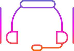 Headset Line Gradient Icon vector