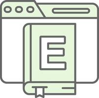 Ebook Green Light Fillay Icon vector