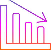 Line chart Line Gradient Icon vector