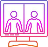 Online Meeting Line Gradient Icon vector