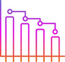 Bar Graph Line Gradient Icon vector