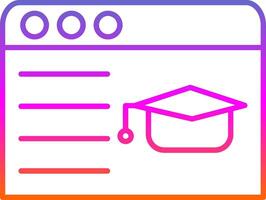 Online Learning Line Gradient Icon vector