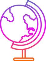Earth Globe Line Gradient Icon vector