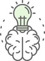 Brainstroming Green Light Fillay Icon vector