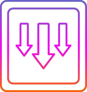 icono de gradiente de línea descendente vector