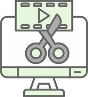 vídeo editor verde ligero relleno icono vector