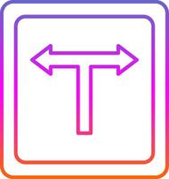 T Junction Line Gradient Icon vector