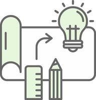 Design process Green Light Fillay Icon vector