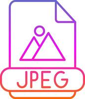 Jpeg Line Gradient Icon vector