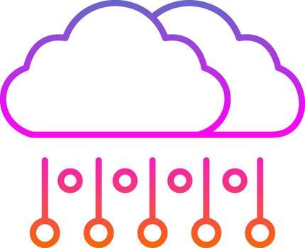 Hail Line Gradient Icon vector