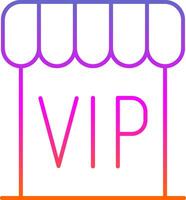 VIP línea degradado icono vector