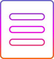 Menu Line Gradient Icon vector