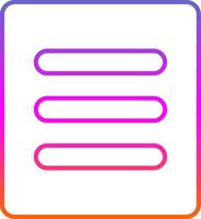 Menu Line Gradient Icon vector