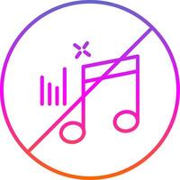 No Music Line Gradient Icon vector