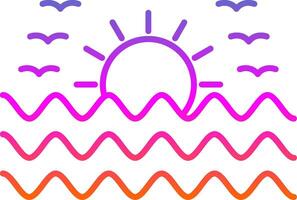 Sunset Line Gradient Icon vector