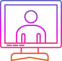 Online Meeting Line Gradient Icon vector