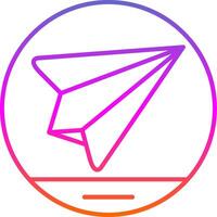 Paper Plane Line Gradient Icon vector