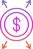 Dollar Line Gradient Icon vector