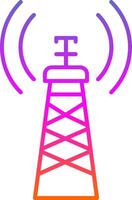 Signal Tower Line Gradient Icon vector