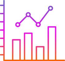 Bar Chart Line Gradient Icon vector