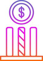 Dollar Line Gradient Icon vector