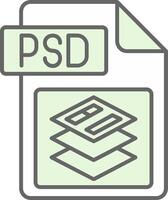 psd archivo formato verde ligero relleno icono vector