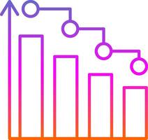 Bar Chart Line Gradient Icon vector