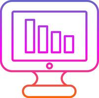 Bar Chart Line Gradient Icon vector