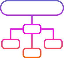 Hierarchical Structure Line Gradient Icon vector