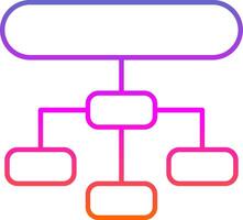 Hierarchical Structure Line Gradient Icon vector