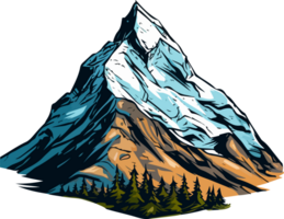 AI generated mountain illustration isolated on transparent background. png