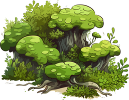 AI generated moss illustration isolated on transparent background. png