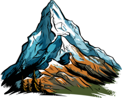 AI generated mountain illustration isolated on transparent background. png