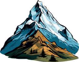 AI generated mountain illustration isolated on transparent background. png