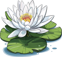 AI generated waterlily illustration isolated on transparent background. png