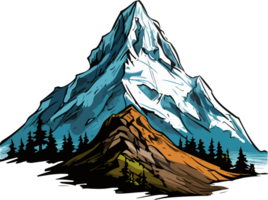 AI generated mountain illustration isolated on transparent background. png