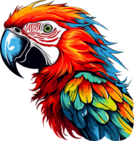 AI generated parrot illustration isolated on transparent background. png