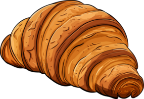 AI generated croissant illustration isolated on transparent background. png